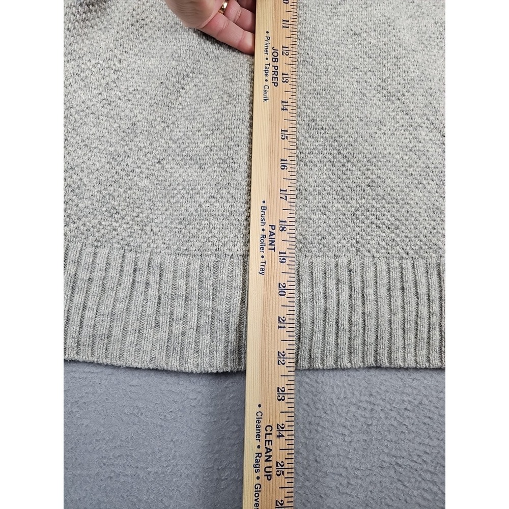 Gap Icon Cable Knit Sweater Women's Small Gray Lambs Wool Blend Turtleneck - Picture 9 of 10